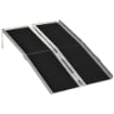 RAMPA PIEGHEVOLE PER SEDIA A ROTELLE IN ALLUMINIO CON RIVESTIMENTO ANTISCIVOLO E BORDI, 122X73.5 CM, NERO