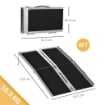 RAMPA PIEGHEVOLE PER SEDIA A ROTELLE IN ALLUMINIO CON RIVESTIMENTO ANTISCIVOLO E BORDI, 122X73.5 CM, NERO