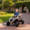 MACCHINA ELETTRICA PER BAMBINI 3-8 ANNI 12V CON LICENZA KAWASAKI, DOPPIO MOTORE, TELECOMANDO E MUSICA, GIALLO