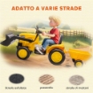 ESCAVATORE PER BAMBINI ELETTRICO 12V CON BENNA, RIMORCHIO E TELECOMANDO, ETÓ 3-8 ANNI, GIALLO