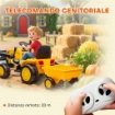 ESCAVATORE PER BAMBINI ELETTRICO 12V CON BENNA, RIMORCHIO E TELECOMANDO, ETÓ 3-8 ANNI, GIALLO