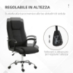 SEDIA DA UFFICIO ERGONOMICA, BASCULANTE E IMBOTTITA CON ALTEZZA REGOLABILE, 62X76X110-119 CM, NERO