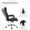 SEDIA DA UFFICIO ERGONOMICA, BASCULANTE E IMBOTTITA CON ALTEZZA REGOLABILE, 62X76X110-119 CM, NERO