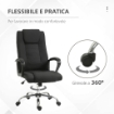 SEDIA DA UFFICIO ERGONOMICA, BASCULANTE E IMBOTTITA CON ALTEZZA REGOLABILE, 62X76X110-119 CM, NERO