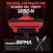 SEDIA DA UFFICIO ERGONOMICA E RECLINABILE CON POGGIAPIEDI, IN TESSUTO A RETE, 58X63X112-122 CM, NERA E ROSSA