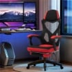 SEDIA DA UFFICIO ERGONOMICA E RECLINABILE CON POGGIAPIEDI, IN TESSUTO A RETE, 58X63X112-122 CM, NERA E ROSSA