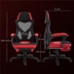 SEDIA DA UFFICIO ERGONOMICA E RECLINABILE CON POGGIAPIEDI, IN TESSUTO A RETE, 58X63X112-122 CM, NERA E ROSSA