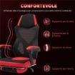 SEDIA DA UFFICIO ERGONOMICA E RECLINABILE CON POGGIAPIEDI, IN TESSUTO A RETE, 58X63X112-122 CM, NERA E ROSSA