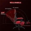 SEDIA DA UFFICIO ERGONOMICA E RECLINABILE CON POGGIAPIEDI, IN TESSUTO A RETE, 58X63X112-122 CM, NERA E ROSSA