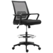 SEDIA DA UFFICIO REGOLABILE IN TESSUTO A RETE CON BRACCIOLI E ANELLO POGGIAPIEDI, 64X59X104-124 CM, NERO