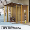 CASETTA DA GIARDINO PORTA ATTREZZI CON PORTE SCORREVOLI E PARETI EFFETTO LEGNO, 2.3X1.5X2 M, MARRONE