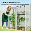 SERRA VERTICALE A 2 SEZIONI CON 3 RIPIANI, IN PLASTICA E ACCIAIO, 143X45X151 CM, VERDE SCURO E TRASPARENTE