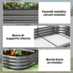 ORTO RIALZATO CON TRALICCIO PER RAMPICANTI E FONDO APERTO IN METALLO, 220X110X150 CM, GRIGIO SCURO