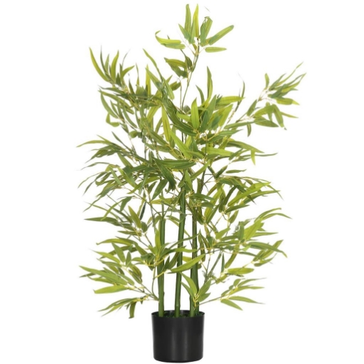 PIANTA DI BAMBU ARTIFICIALE ALTA 90 CM DA 504 FOGLIE IN PEVA E PP VERDE CON VASO IN CEMENTO Ï15X12.5 CM