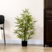 PIANTA DI BAMBU ARTIFICIALE ALTA 90 CM DA 504 FOGLIE IN PEVA E PP VERDE CON VASO IN CEMENTO Ï15X12.5 CM
