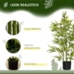 PIANTA DI BAMBU ARTIFICIALE ALTA 90 CM DA 504 FOGLIE IN PEVA E PP VERDE CON VASO IN CEMENTO Ï15X12.5 CM