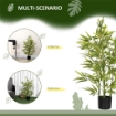 PIANTA DI BAMBU ARTIFICIALE ALTA 90 CM DA 504 FOGLIE IN PEVA E PP VERDE CON VASO IN CEMENTO Ï15X12.5 CM