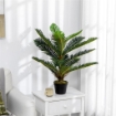PIANTA ARTIFICIALE DI PALMA CON 18 FOGLIE E VASO INCLUSO PER INTERNI, ALTEZZA 85 CM, VERDE