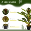 PIANTA ARTIFICIALE DI PALMA CON 18 FOGLIE E VASO INCLUSO PER INTERNI, ALTEZZA 85 CM, VERDE