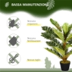 PIANTA ARTIFICIALE DI PALMA CON 18 FOGLIE E VASO INCLUSO PER INTERNI, ALTEZZA 85 CM, VERDE