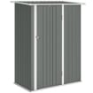 CAPANNO PORTA ATTREZZI IN METALLO CON TETTO INCLINATO E PORTA BLOCCABILE, 142X86X189 CM, GRIGIO CHIARO