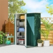 CAPANNO PORTA ATTREZZI IN METALLO CON TETTO INCLINATO E PORTA BLOCCABILE, 142X86X189 CM, VERDE