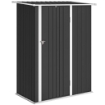 CAPANNO PORTA ATTREZZI IN METALLO CON TETTO INCLINATO E PORTA BLOCCABILE, 142X86X189 CM, GRIGIO SCURO