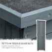 ARMADIO DA ESTERNO IN LEGNO CON 2 PORTE A PERSIANA E RIPIANI INTERNI, 87X46.5X160 CM, GRIGIO