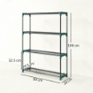 SET DI 2 SCAFFALI PER PIANTE A 4 LIVELLI IN ACCIAIO CON GANCI, 90X28X104 CM, VERDE
