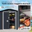 CASETTA DA GIARDINO IN METALLO CON PRESE D'ARIA E DOPPIA PORTA SCORREVOLE, 277X195X192 CM, GRIGIO SCURO