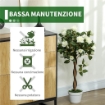 PIANTA FINTA DI ROSA DA 21 FIORI CON VASO RIEMPITO IN CEMENTO E MUSCHIO, Ï18X90 CM, BIANCO