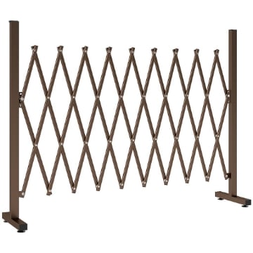 RECINZIONE PER GIARDINO A LARGHEZZA REGOLABILE, IN METALLO E ALLUMINIO, 250X31X103.5 CM, MARRONE