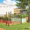 RECINZIONE PER GIARDINO A LARGHEZZA REGOLABILE, IN METALLO E ALLUMINIO, 250X31X103.5 CM, MARRONE