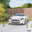 RECINZIONE PER GIARDINO A LARGHEZZA REGOLABILE, IN METALLO E ALLUMINIO, 250X31X103.5 CM, MARRONE