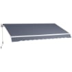 TENDA DA SOLE PER ESTERNO A BRACCI AVVOLGIBILE CON APERTURA A MANOVELLA, 360X250 CM, GRIGIO