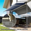 TENDA DA SOLE PER ESTERNO A BRACCI AVVOLGIBILE CON APERTURA A MANOVELLA, 360X250 CM, GRIGIO