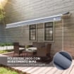 TENDA DA SOLE PER ESTERNO A BRACCI AVVOLGIBILE CON APERTURA A MANOVELLA, 360X250 CM, GRIGIO