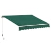 TENDA DA SOLE A MANOVELLA 3X2 M AD ANGOLAZIONE REGOLABILE, IN ALLUMINIO, ACCIAIO E POLIESTERE VERDE