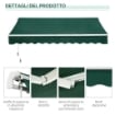 TENDA DA SOLE A MANOVELLA 3X2 M AD ANGOLAZIONE REGOLABILE, IN ALLUMINIO, ACCIAIO E POLIESTERE VERDE