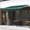 TENDA DA SOLE A MANOVELLA 3X2 M AD ANGOLAZIONE REGOLABILE, IN ALLUMINIO, ACCIAIO E POLIESTERE VERDE