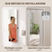 SPECCHIERA PORTAGIOIE DA PARETE E PORTA CON SPECCHIO INTERNO ILLUMINATO E SERRATURA, 37X10X120 CM