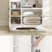 CREDENZA BUFFET CON VANO APERTO, CASSETTO, 3 RIPIANI E ARMADIETTO A 2 ANTE, IN LEGNO, 80X30X82 CM, BIANCO