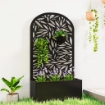 FIORIERA CON TRALICCIO AD ARCO PER RAMPICANTI E FORI DI DRENAGGIO, IN METALLO, 61X23X113 CM, NERO