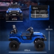 MACCHINA PER BAMBINI ELETTRICA FUORISTRADA 12V CON DOPPIO MOTORE, ETÓ 3-6 ANNI, TELECOMANDO E LUCI, BLU