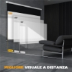 TELO PER PROIETTORE 120" RAPPORTO 16:9, FISSAGGIO A MURO E SOFFITTO PER CASA E UFFICIO, BIANCO