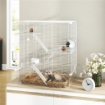 GABBIA PER RODITORI MULTILIVELLO CON ACCESSORI INCLUSI, IN ACCIAIO, PET E PS, 73X47X80 CM, BIANCO