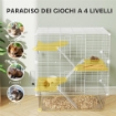 GABBIA PER RODITORI MULTILIVELLO CON ACCESSORI INCLUSI, IN ACCIAIO, PET E PS, 73X47X80 CM, BIANCO