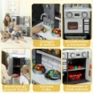CUCINA GIOCATTOLO PER BAMBINI 3-8 ANNI IN LEGNO CON ACCESSORI, FRIGO, LAVANDINO E MANOPOLE CON SUONI, MARRONE