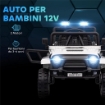 MACCHINA PER BAMBINI ELETTRICA FUORISTRADA 12V CON DOPPIO MOTORE, ETÓ 3-6 ANNI, TELECOMANDO E LUCI, BIANCO