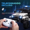 MACCHINA PER BAMBINI ELETTRICA FUORISTRADA 12V CON DOPPIO MOTORE, ETÓ 3-6 ANNI, TELECOMANDO E LUCI, BIANCO